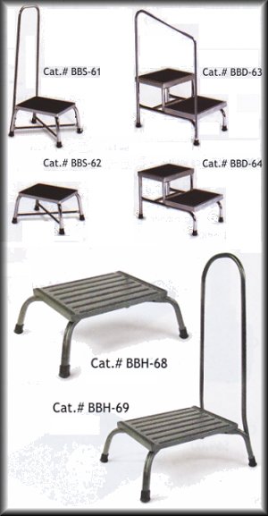 CeilBlue Bariatric 2-Step Stool With Handrail – Heavy Duty Support